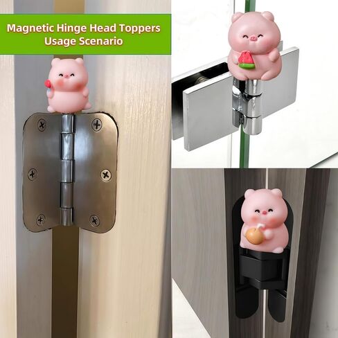 Hinge Heads Decorative Topper Set 6PCS, Home Decoration,Magnetic Hinge Head Toppers Door Hinge, Cute Mini Creative Little Pig Drinking Beverages, Resin Ornament in Saudi Arabia