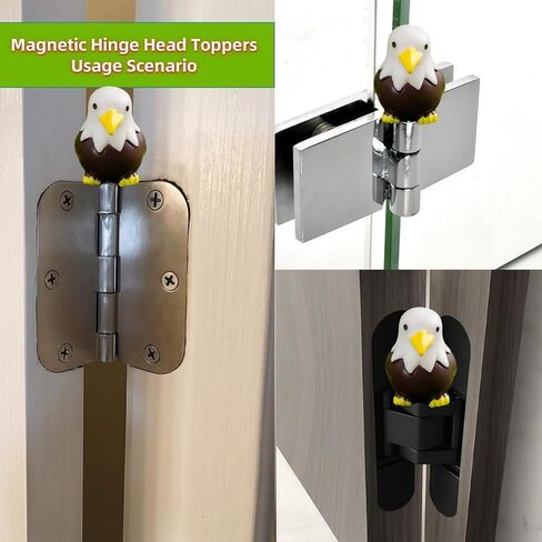 Hinge Heads Decorative Topper Set 4PCS, Home Decoration,Magnetic Hinge Head Toppers Door Hinge, Cute Mini Creative Eagle, Resin Ornament in Saudi Arabia