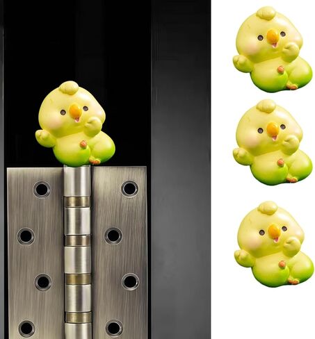 Hinge Heads Decorative Topper Set 3PCS, Home Decoration,Magnetic Hinge Head Toppers Door Hinge, Cute Mini Creative Leaning Back Against The Little Bird, Chick, Parrot, Resin Ornament in Saudi Arabia
