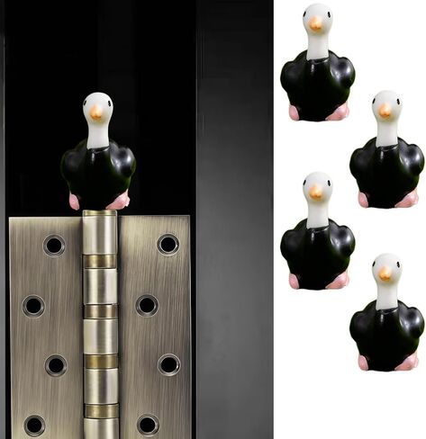 Hinge Heads Decorative Topper Set 4PCS, Home Decoration,Magnetic Hinge Head Toppers Door Hinge, Cute Mini Creative Ostrich, Resin Ornament in Saudi Arabia