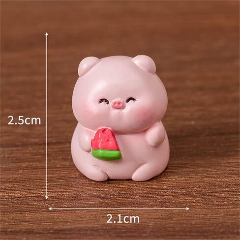 Hinge Heads Decorative Topper Set 6PCS, Home Decoration,Magnetic Hinge Head Toppers Door Hinge, Cute Mini Creative Little Pig Holding Watermelon, Resin Ornament in Saudi Arabia