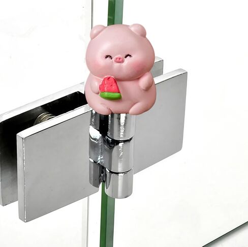 Hinge Heads Decorative Topper Set 6PCS, Home Decoration,Magnetic Hinge Head Toppers Door Hinge, Cute Mini Creative Little Pig Holding Watermelon, Resin Ornament in Saudi Arabia