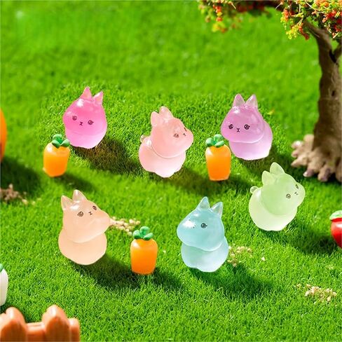 Hinge Heads Decorative Topper Set 6PCS, Home Decoration,Magnetic Hinge Head Toppers Door Hinge, Cute Mini Creative Colorful Luminous Bunny Resin Ornament in Saudi Arabia
