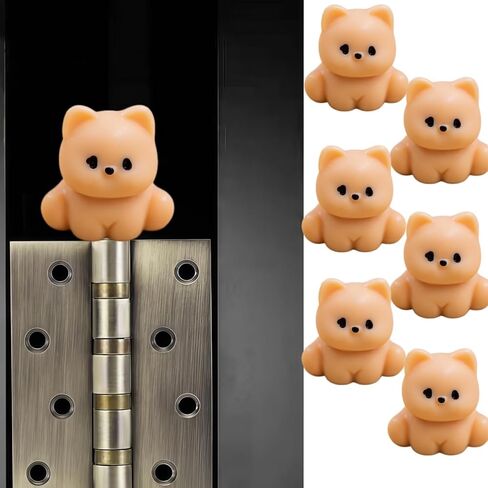 Hinge Heads Decorative Topper Set 6PCS, Home Decoration,Magnetic Hinge Head Toppers Door Hinge, Cute Mini Creative Brown Yellow Puppy Resin Ornament in Saudi Arabia