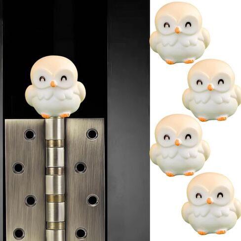 Hinge Heads Decorative Topper Set 4PCS, Home Decoration,Magnetic Hinge Head Toppers Door Hinge, Cute Mini Creative Owl, Resin Ornament in Saudi Arabia