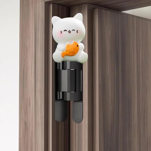 Hinge Heads Decorative Topper Set 6PCS, Home Decoration,Magnetic Hinge Head Toppers Door Hinge, Cute Mini Creative Small Animals, Eating Grilled Fish, Cats, Resin Ornaments in Saudi Arabia