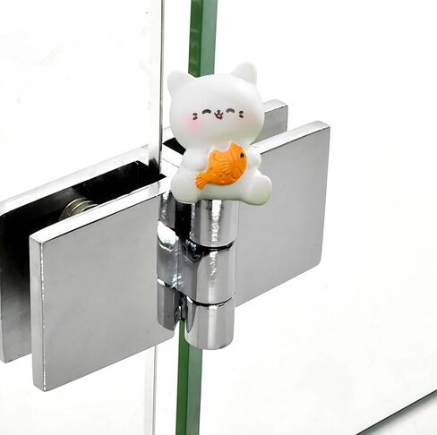 Hinge Heads Decorative Topper Set 6PCS, Home Decoration,Magnetic Hinge Head Toppers Door Hinge, Cute Mini Creative Small Animals, Eating Grilled Fish, Cats, Resin Ornaments in Saudi Arabia