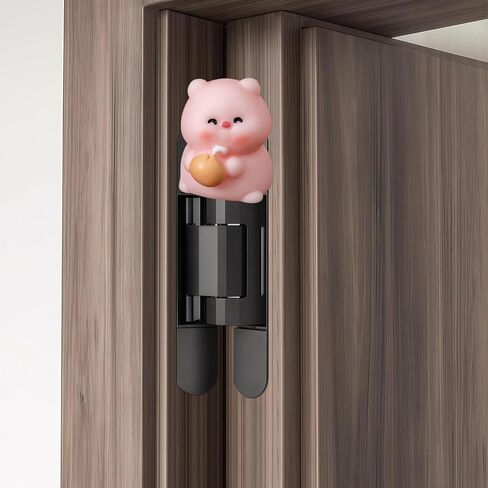 Hinge Heads Decorative Topper Set 6PCS, Home Decoration,Magnetic Hinge Head Toppers Door Hinge, Cute Mini Creative Piggy Drinking Coconut Juice, Resin Ornament in Saudi Arabia