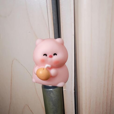 Hinge Heads Decorative Topper Set 6PCS, Home Decoration,Magnetic Hinge Head Toppers Door Hinge, Cute Mini Creative Piggy Drinking Coconut Juice, Resin Ornament in Saudi Arabia