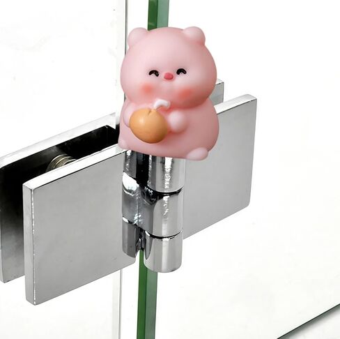 Hinge Heads Decorative Topper Set 6PCS, Home Decoration,Magnetic Hinge Head Toppers Door Hinge, Cute Mini Creative Piggy Drinking Coconut Juice, Resin Ornament in Saudi Arabia