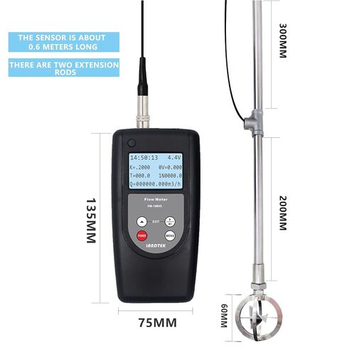 مقياس سرعة الماء FM-100V5، عدادات تدفق المياه ذات القناة المفتوحة، النطاق 0.01-5.00 م/ث in Saudi Arabia