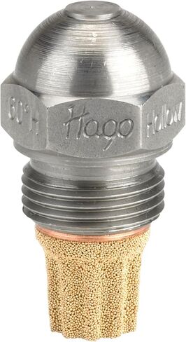 Danfoss Hago 80° Oil Nozzle | Stainless Steel Fuel Spray Tip with 30-40 Micron Sintered Bronze Filter | High-Pressure HVAC Burner Jet for Light & Heavy Fuel (Type H - Hollow, 0.75 GPH) in Saudi Arabia