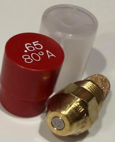 65 80 A Two Pack - Oil Burner Nozzle, .65 80 A, Hollow Spray Red Cap .65 80A Oil Nozzle .65 Gallons per minute with a hollow 80 degree Spray in Saudi Arabia
