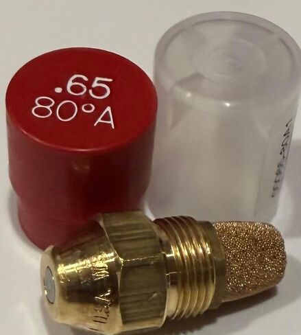 65 80 A Two Pack - Oil Burner Nozzle, .65 80 A, Hollow Spray Red Cap .65 80A Oil Nozzle .65 Gallons per minute with a hollow 80 degree Spray in Saudi Arabia