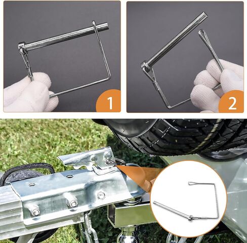 mankk 10 PCS 1/4" Trailer Coupler Pin Silver Square Trailer Hitch Pin PTO Shaft Safety Locking Pin Zinc-Plated Trailer Pin for Farm Lawn Garden Hitches M-127-SR in Kuwait