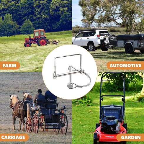 mankk 10 PCS 1/4" Trailer Coupler Pin Silver Square Trailer Hitch Pin PTO Shaft Safety Locking Pin Zinc-Plated Trailer Pin for Farm Lawn Garden Hitches M-127-SR in Kuwait