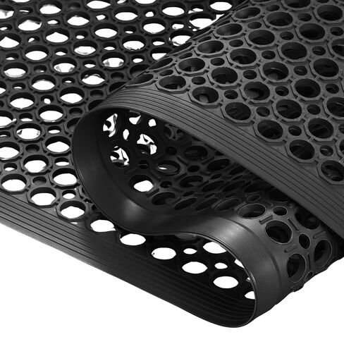 Consolidated Plastics Lightweight DEK-Mat, Anti-Fatigue Kitchen Mat with Holes, 3'x5', Black in Saudi Arabia