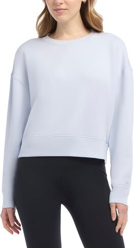 Danskin Women's Cropped Luxe Crew Neck Sweatshirt in Saudi Arabia