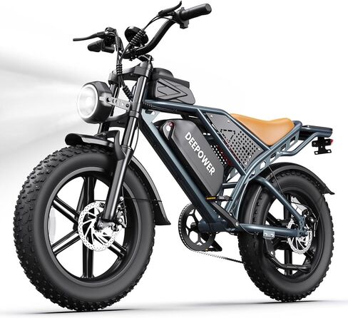 DEEPOWER Electric Bike for Adults,2000W Peak Motor&32MPH Electric Dirt Bike，48V 20AH/35AH/60AH Battery, 70-160 Max Miles,Dual Suspension Ebikes for Adults, 20" Fat Tire E Bike in Kuwait