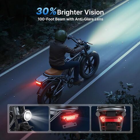 DEEPOWER Electric Bike for Adults,2000W Peak Motor&32MPH Electric Dirt Bike，48V 20AH/35AH/60AH Battery, 70-160 Max Miles,Dual Suspension Ebikes for Adults, 20" Fat Tire E Bike in Kuwait