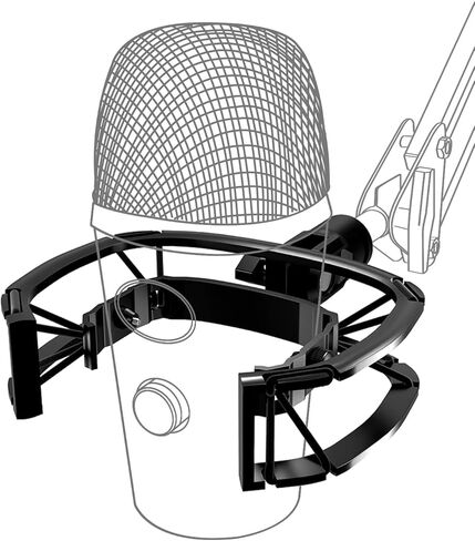 Custom Built for Blue Yeti X Shock Mount 2025 Upgrade Anti-Vibration Suspension Elastic Shock Mount Holder Clip Mics Stand with Screw Adapter Compatible with Yeti X Microphone in Kuwait