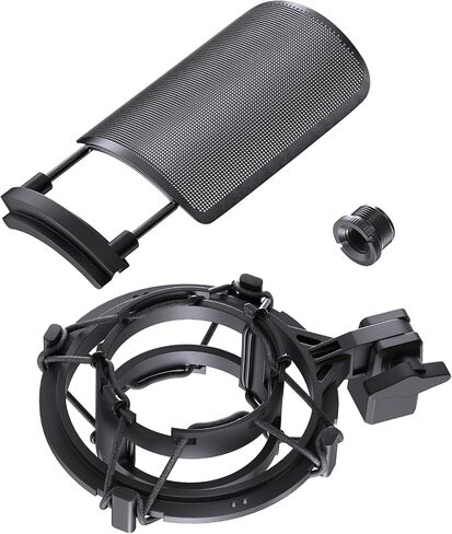 Custom Built for Blue Yeti X Shock Mount 2025 Upgrade Anti-Vibration Suspension Elastic Shock Mount Holder Clip Mics Stand with Screw Adapter Compatible with Yeti X Microphone in Kuwait