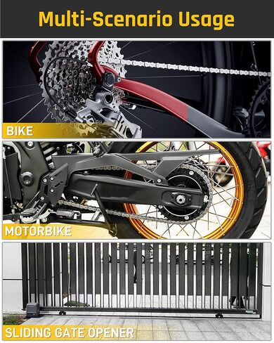 Wyckoff #40SS 08A 10FT Roller Chain with 2 Free Connecting Links, 2 Tie Rod Chain Connection Hardware, Carbon Steel Chains for Sliding Gate Opener, Bycicles, Mini Bikes, Motorcycles in Kuwait