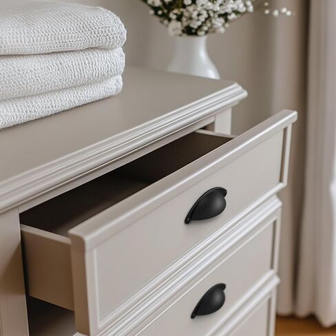 أجهزة هيستيا 10 قطع | درج مقاس 2 1/2 بوصة يسحب مقابض خزانة المطبخ السوداء ومقابض درج خزانة الملابس | سحب خزانة الحمام باللون الأسود غير اللامع | أدوات سحب كأس أجهزة الخزانة السوداء للأدراج (Z7.10.D) in Kuwait