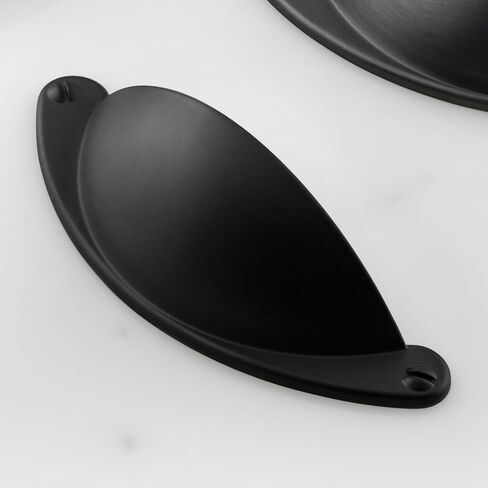 أجهزة هيستيا 10 قطع | درج مقاس 2 1/2 بوصة يسحب مقابض خزانة المطبخ السوداء ومقابض درج خزانة الملابس | سحب خزانة الحمام باللون الأسود غير اللامع | أدوات سحب كأس أجهزة الخزانة السوداء للأدراج (Z7.10.D) in Kuwait