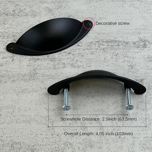 أجهزة هيستيا 10 قطع | درج مقاس 2 1/2 بوصة يسحب مقابض خزانة المطبخ السوداء ومقابض درج خزانة الملابس | سحب خزانة الحمام باللون الأسود غير اللامع | أدوات سحب كأس أجهزة الخزانة السوداء للأدراج (Z7.10.D) in Kuwait