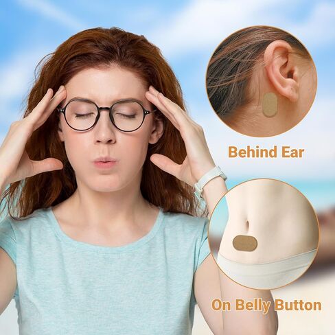 رقع دوار الحركة من إيشانكير، غير نعاس، 20 قطعة من رقع دوار البحر لأساسيات السفر البحرية، مقاومة للماء خلف الأذن للسيارة والطائرة والسفن، سريعة المفعول وتدوم طويلاً 72 ساعة in Kuwait