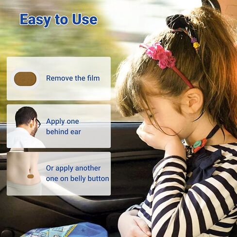 رقع دوار الحركة من إيشانكير، غير نعاس، 20 قطعة من رقع دوار البحر لأساسيات السفر البحرية، مقاومة للماء خلف الأذن للسيارة والطائرة والسفن، سريعة المفعول وتدوم طويلاً 72 ساعة in Kuwait