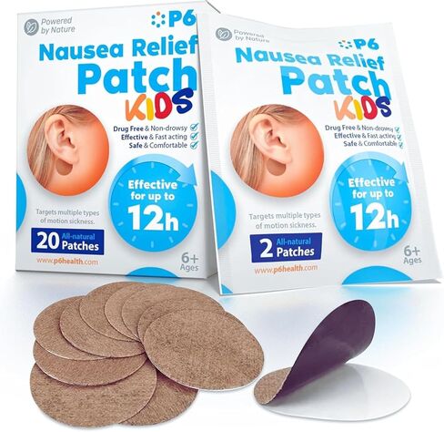 P6 Motion Sickness Patches for Kids - All Natural Sea Sickness Patches for Cruise and Car - Non Drowsy Motion Patch for Children - Safe Motion Sickness Patch for Travel - Ginger and Cinnamon in Saudi Arabia