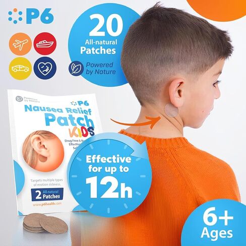 P6 Motion Sickness Patches for Kids - All Natural Sea Sickness Patches for Cruise and Car - Non Drowsy Motion Patch for Children - Safe Motion Sickness Patch for Travel - Ginger and Cinnamon in Saudi Arabia