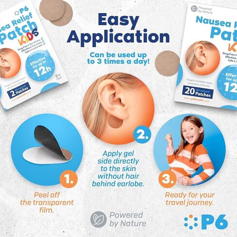 P6 Motion Sickness Patches for Kids - All Natural Sea Sickness Patches for Cruise and Car - Non Drowsy Motion Patch for Children - Safe Motion Sickness Patch for Travel - Ginger and Cinnamon in Saudi Arabia