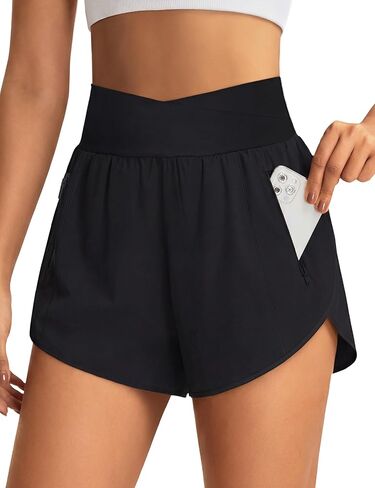 BMJL Women's Athletic Shorts High Waisted Running Short Pockets Gym Elastic Quick Dry Workout Shorts in Saudi Arabia