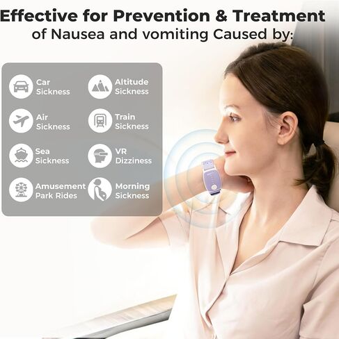 EmeTerm Explore سوار معصم نشط مضاد للغثيان، خالي من النيكل، 5 أمتار، جاهز للغوص، حزام تخفيف دوار الحركة، غير نعاس، خالي من المخدرات، حزام مطاطي قابل لإعادة الشحن لمقاومة الماء المالح in Kuwait