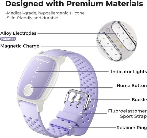 EmeTerm Explore سوار معصم نشط مضاد للغثيان، خالي من النيكل، 5 أمتار، جاهز للغوص، حزام تخفيف دوار الحركة، غير نعاس، خالي من المخدرات، حزام مطاطي قابل لإعادة الشحن لمقاومة الماء المالح in Kuwait