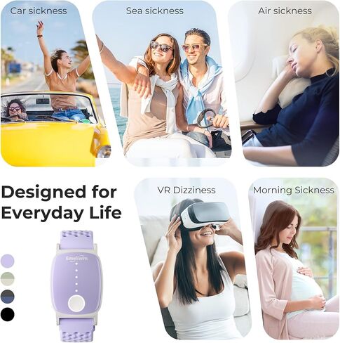 EmeTerm Explore سوار معصم نشط مضاد للغثيان، خالي من النيكل، 5 أمتار، جاهز للغوص، حزام تخفيف دوار الحركة، غير نعاس، خالي من المخدرات، حزام مطاطي قابل لإعادة الشحن لمقاومة الماء المالح in Kuwait