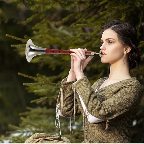 BESTYASH Professional Suona Instrument in D Key Red Sandalwood Body with Plastic Reed and Horn Traditional Chinese Ethnic Wind Musical Instrument for Folk Performance Random Random Color in Kuwait