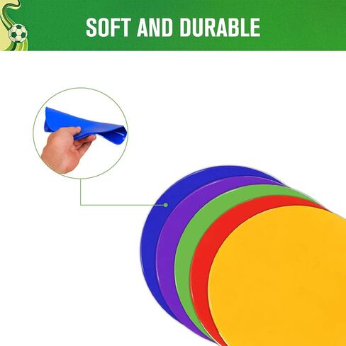9 Inch Non Slip Rubber Agility Markers,Flat Field Cones Floor Dots for Soccer Basketball Sports Speed Agility Training and Drills(5Pcs,with Net Bag) in Saudi Arabia