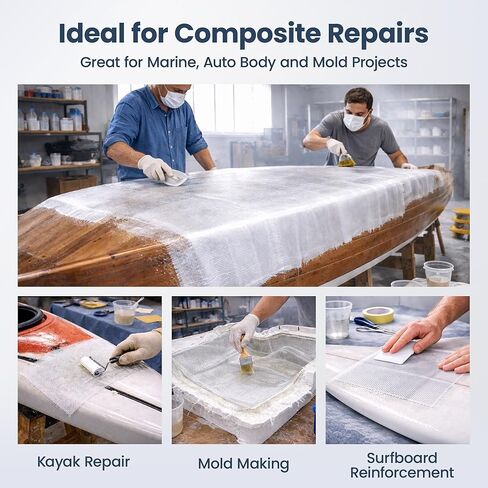 Fiberglass Cloth, 50 sq 6oz E-Glass for Boat, RC Plane, Auto & Surfboard Repair in Kuwait