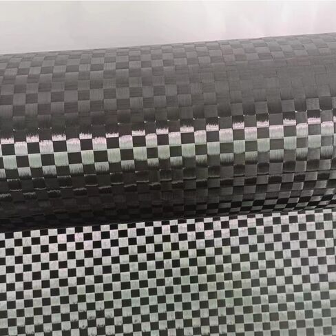 12K 200gsm Spread Tow Plain Weave 8 * 8mm Plaid Carbon Fibre Fabric Cloth 19.5" Width 39.4"Long in Kuwait