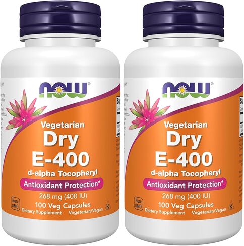 الآن مكملات الأطعمة ، فيتامين E-400 iu d-alpha tocopheryl ، حماية جافة ، مضادة للأكسدة*، 100 كبسولات الخضار in Kuwait