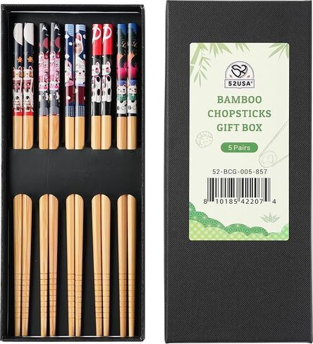 52USA Disposable Bamboo Chopsticks (100 Sets) - 9'' Long, UV Treated, Individually Wrapped Japanese and Chinese Wooden Chopsticks Bulk in Saudi Arabia