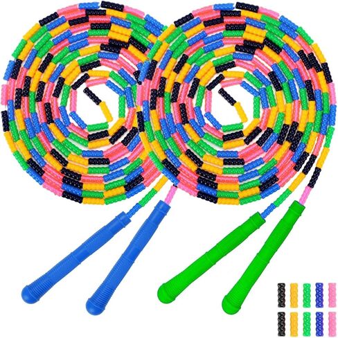 Dutch Jump Rope 16 FT 1 Pack/2 Pack, Long Soft Beaded Jump Rope, Adjustable Segmented Skipping Rope for Kids Adults, Multiplayer Jumping Rope for Fitness Outdoor in Saudi Arabia
