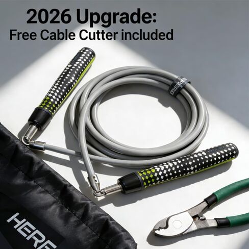 Hererope Weighted Jump Ropes for Men & Women, 1/2 LB Jump Rope Weighted With Ball-bearing, No-Slip Grip, Durable Steel Cable, Heavy Jump Rope Designed for Fitness, High-Intensity Strength Workouts, crossfit in Kuwait