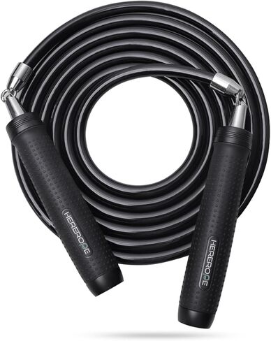 Weighted Jump Rope 1LB for Men & Women - Heavy Duty 11mm Steel Cable, Metal Handles with Smooth Spin, Comfortable Grips & Adjustable Length | Perfect for Muay Thai, MMA & High-Intensity Fitness Workouts in Saudi Arabia