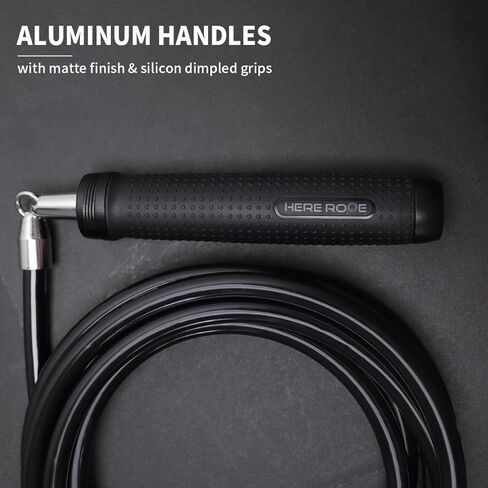 Weighted Jump Rope 1LB for Men & Women - Heavy Duty 11mm Steel Cable, Metal Handles with Smooth Spin, Comfortable Grips & Adjustable Length | Perfect for Muay Thai, MMA & High-Intensity Fitness Workouts in Saudi Arabia