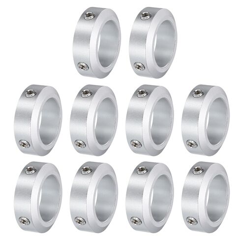 uxcell 10pcs Set Screw Collars 25mm Bore, Aluminum Shaft Collars, 38mm OD and 12mm Thickness, Set Screw Clamp Collar, Stop Collar for Linear Rod Shaft Guide in Kuwait